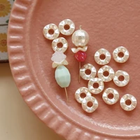 beige elegant small skirt silk wavy beads japanese diy handmade earrings vintage ornament accessories