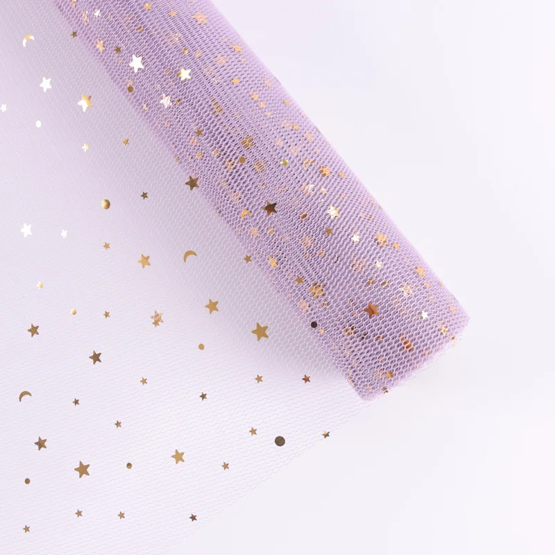 1 м/рулон Фэнтези с блестками изображением луны и звезд кружевным плетением