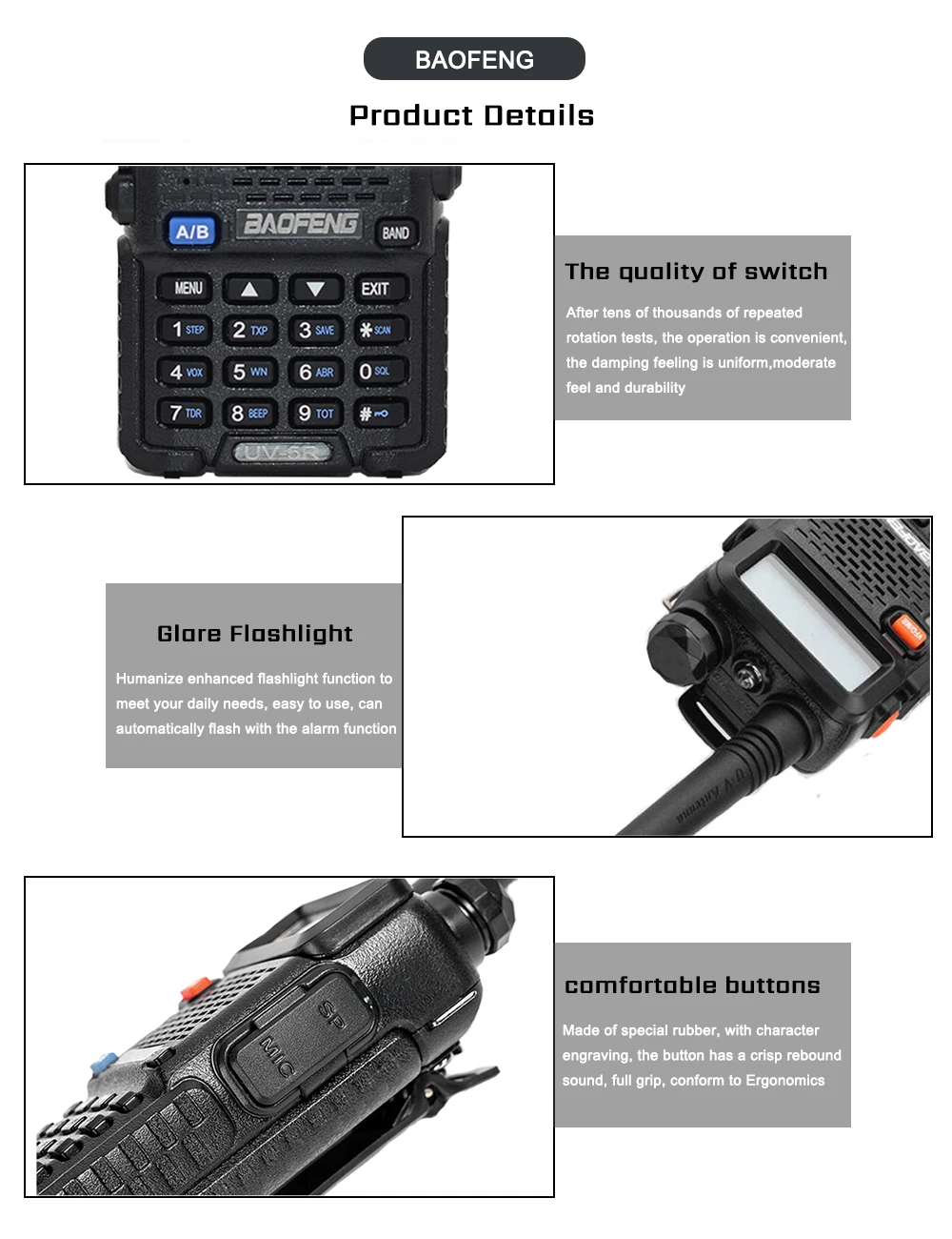 2 шт Baofeng UV-5R рация VHF UHF136-174Mhz& 400-520Mhz Двухдиапазонная 8W двухсторонняя рация Baofeng uv 5r рация uv5r