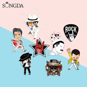 SONGDA-Freddie Mercury Band Photo Brooches Pins Acrylic Band Rock Singer Cool Gesture Photo Lapel Pin Badge For Fans Gifts