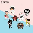 Брошь на лацкан SONGDA-Freddie Mercury с фото группы, акриловая группа, рок-певец, крутой жест, фото, значок для фанатов, подарки