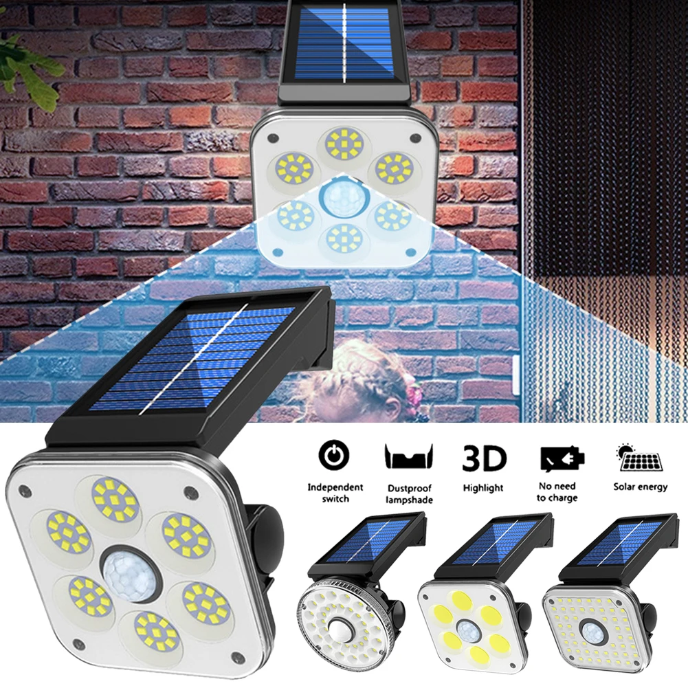 

LED Solar Lights Outdoor Motion Sensor Security Lights IP65 Waterproof lamp Street Lights solar wall light for Garden Patio Yard