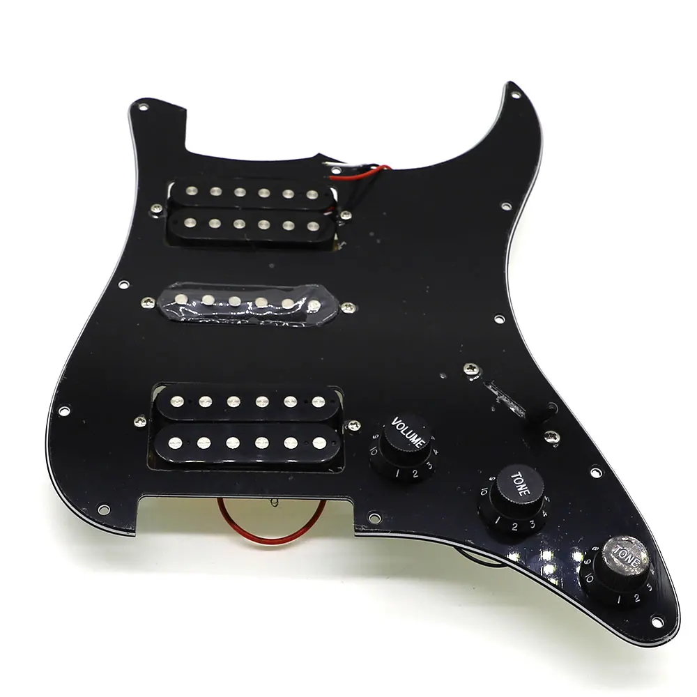 geladen strat elektrische gitarre prewired st schlagbrett mit keramik doppel colis humbucker pickups für fender hergestellt in mexiko schwarz fre