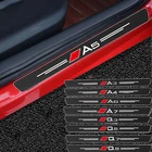 Автомобильные аксессуары, 4 шт., автомобильная виниловая наклейка из углеродного волокна и кожи для Audi Sline Quatrra A3 A4 A5 A6 A7 A8 Q3 Q5 Q7 A1 B5 B6 B7