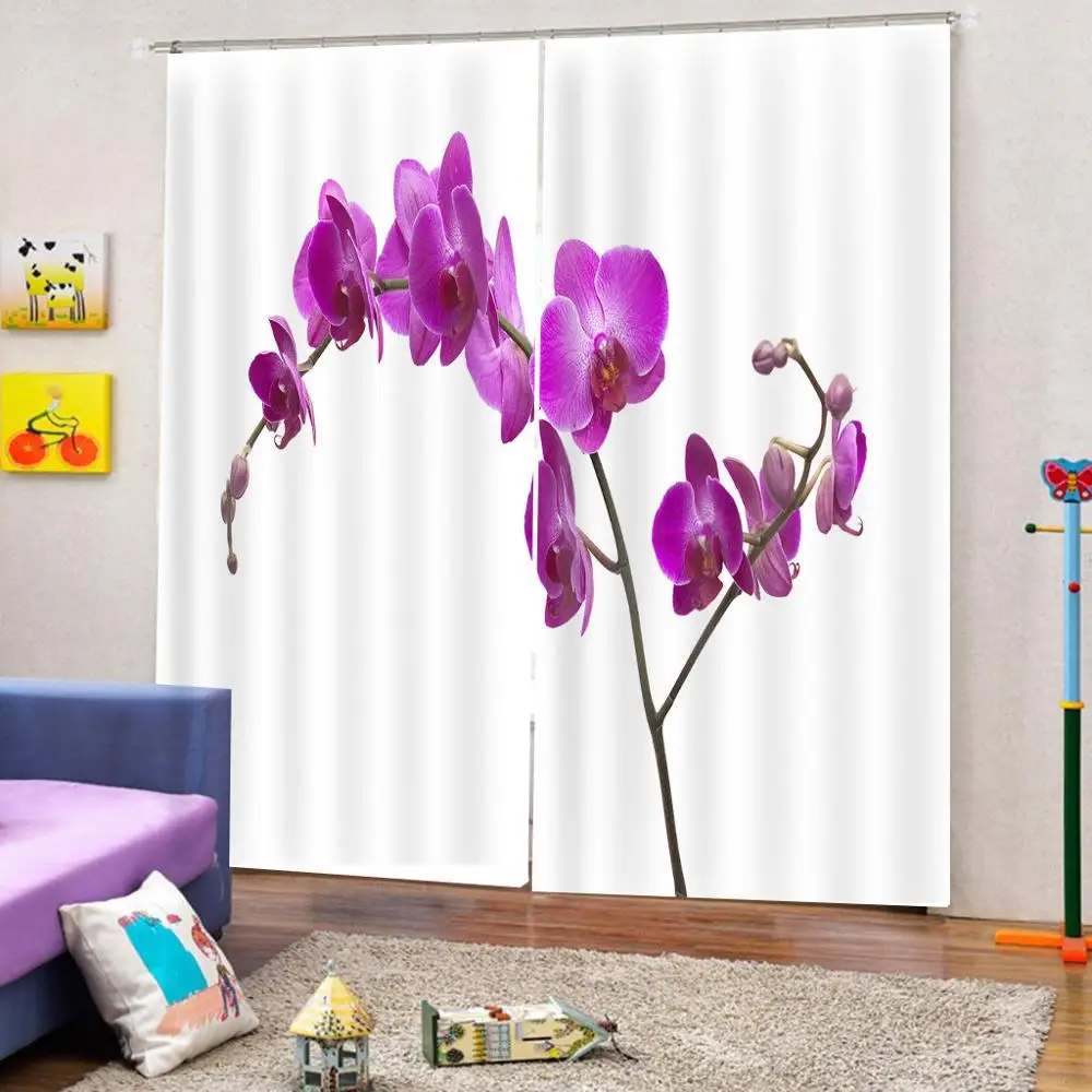 purple curtains Luxury Blackout 3D Window Curtains For Living Room Bedroom flower curtain | Дом и сад