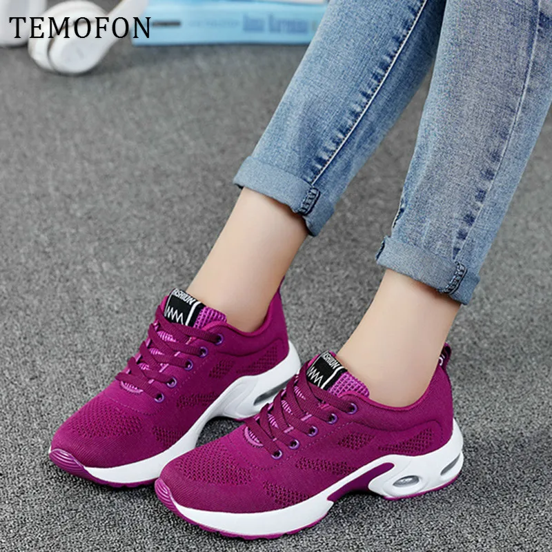 Женские кроссовки на платформе Повседневная дышащая спортивная обувь сетчатые