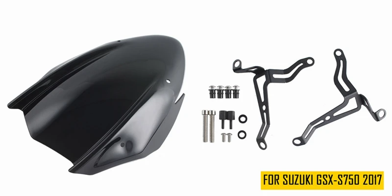 Black Для Су ЗУ Ки GSX-S750 экран лобовое стекло экран с кронштейном GSXS750 GSX-S GSXS 750 черный прозрачный - Цвет: Black