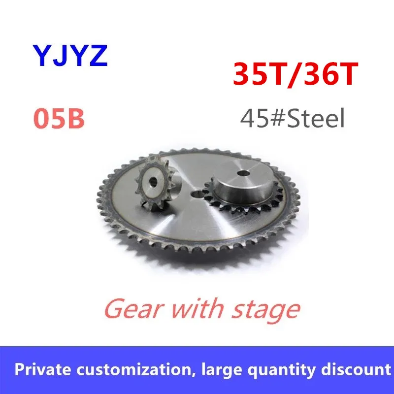 

05B Chain wheel 35/36teeth spot 45# steel tooth surface quenching 2.5 points chain wheel pitch 8MM special offer