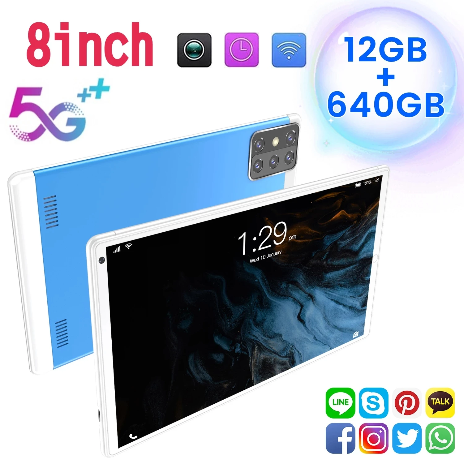 

New Arrival 8.1 Inch Tablet Pc MTK8321 Android 9.0 Tablets 4G Phone Call WiFi GPS Bluetooth Dual SIM Cards 8GB RAM 128GB ROM Tab