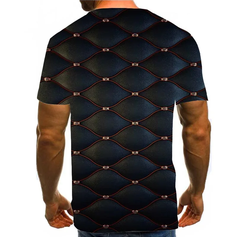 

Men Graphic T Shirts 3D Print Shirt Round Neck Summer Short Sleeve Daily Tops Abstract Tees Black