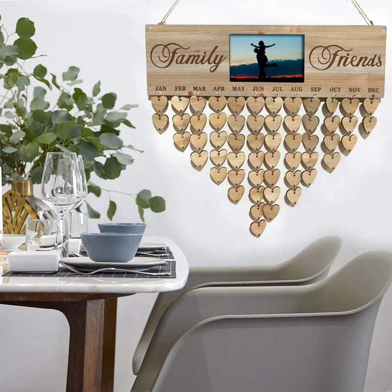 

Chritsmas Birthday Special Days Reminder Board Home Hanging Decor Wooden Calendar Board Hanging Ornament New Year Decoration