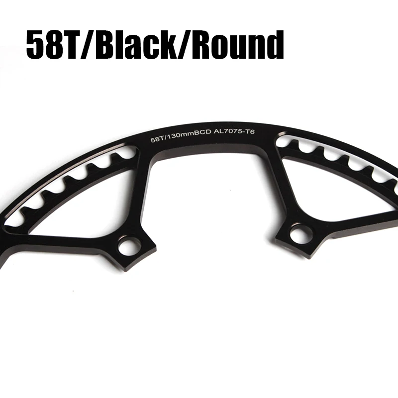 58T round Black Litepro Сверхлегкий 130 BCD 45T 47T 53T 56T 58T A7075 сплав BMX цепное кольцо складной велосипед BMX цепное колесо велосипед шатун зуб - Цвет: 58T round Black
