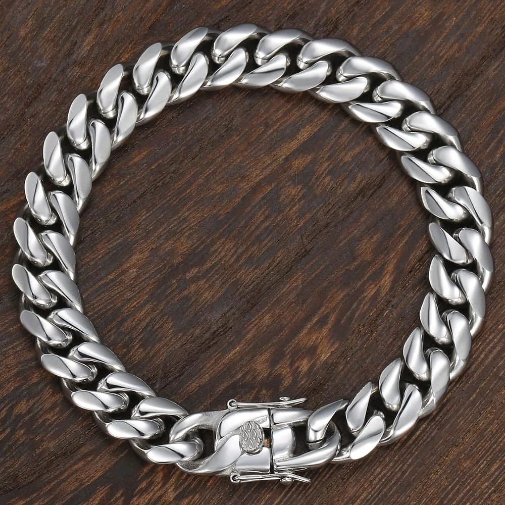 Мужской браслет из нержавеющей стали 316L хип хоп с цепочкой 12 мм HB478|Цепочки и