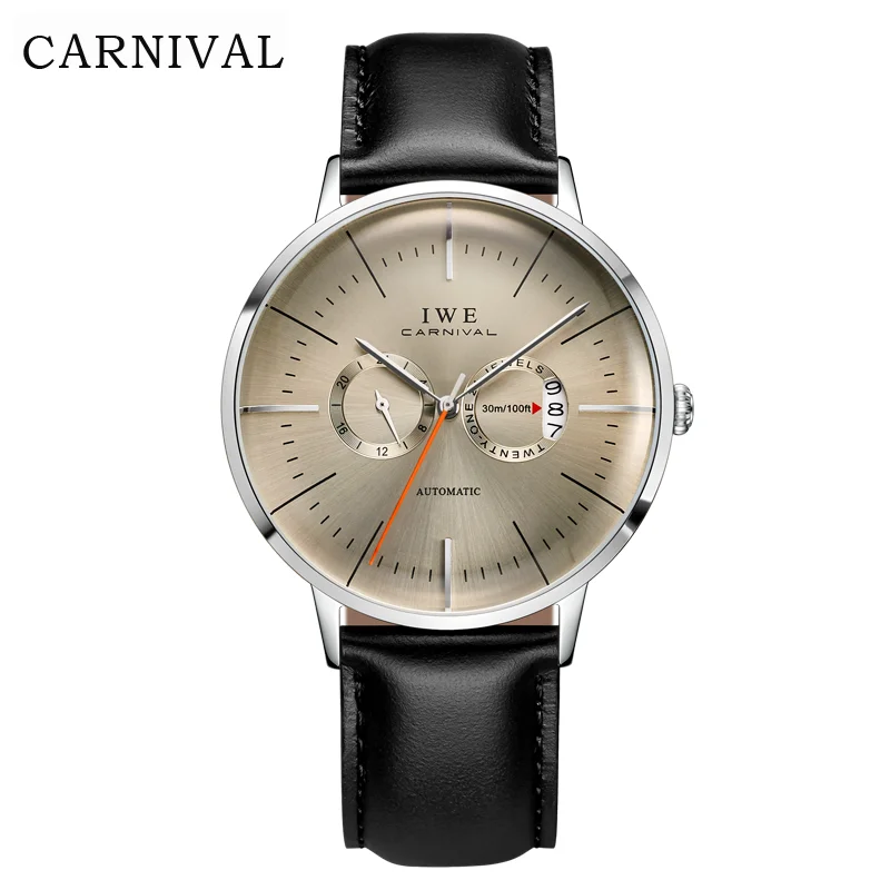 Лидирующий бренд карнавал 2020 Новые Мужские автоматические механические часы
