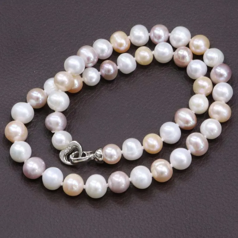 10-11 мм натуральный пресноводный жемчуг ожерелье 50 см длинный белый или МУЛЬТИЦВЕТ#319