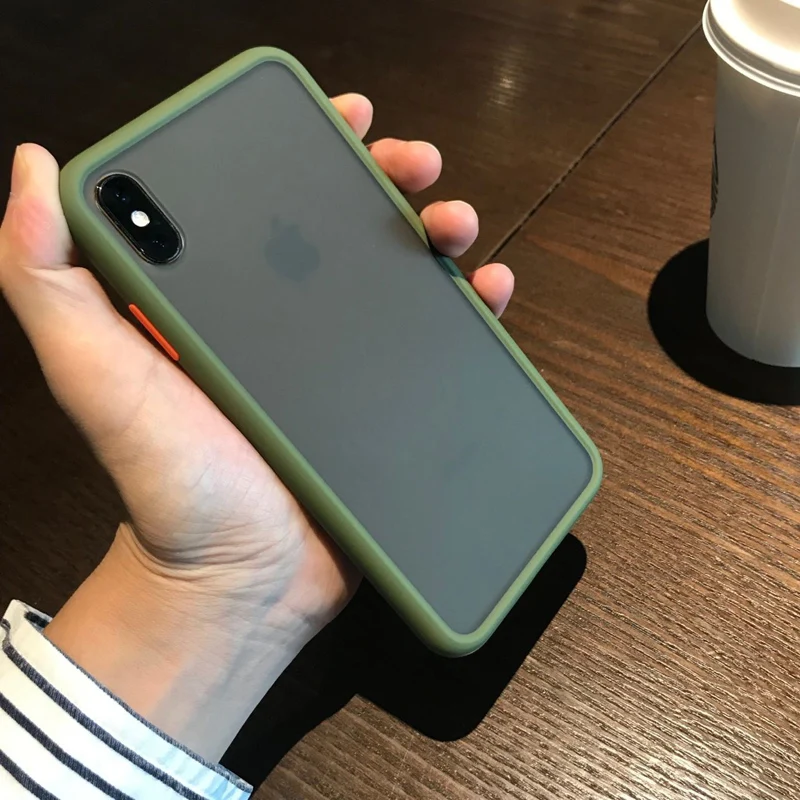 phone case for iphone 11 pro x xr xs max 7 8 plus luxury contrast color frame matte hard pc protective for iphone 11 case free global shipping