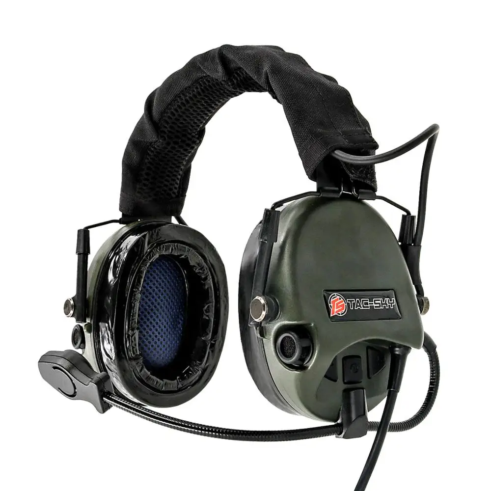 FG TAC-SKY чай Hi-Threat Tier 1 силиконовые наушники издание Открытый страйкбол военный шумоподавление пикап тактическая гарнитура-FG - Цвет: FG