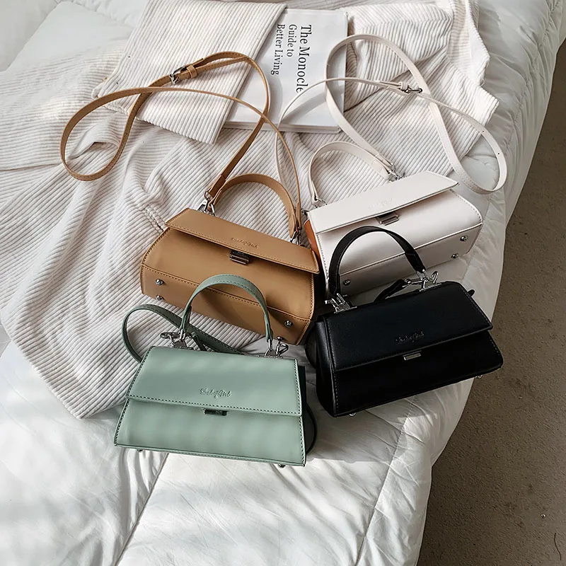

Small Solid Color PU Leather Crossbody Shoulder Bag for Women 2021 Lady High Quality Handbag Female Travel Fashion Branded Totes