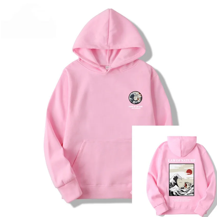 Японский забавный кот волна флисовая толстовка зимний стиль хип-хоп