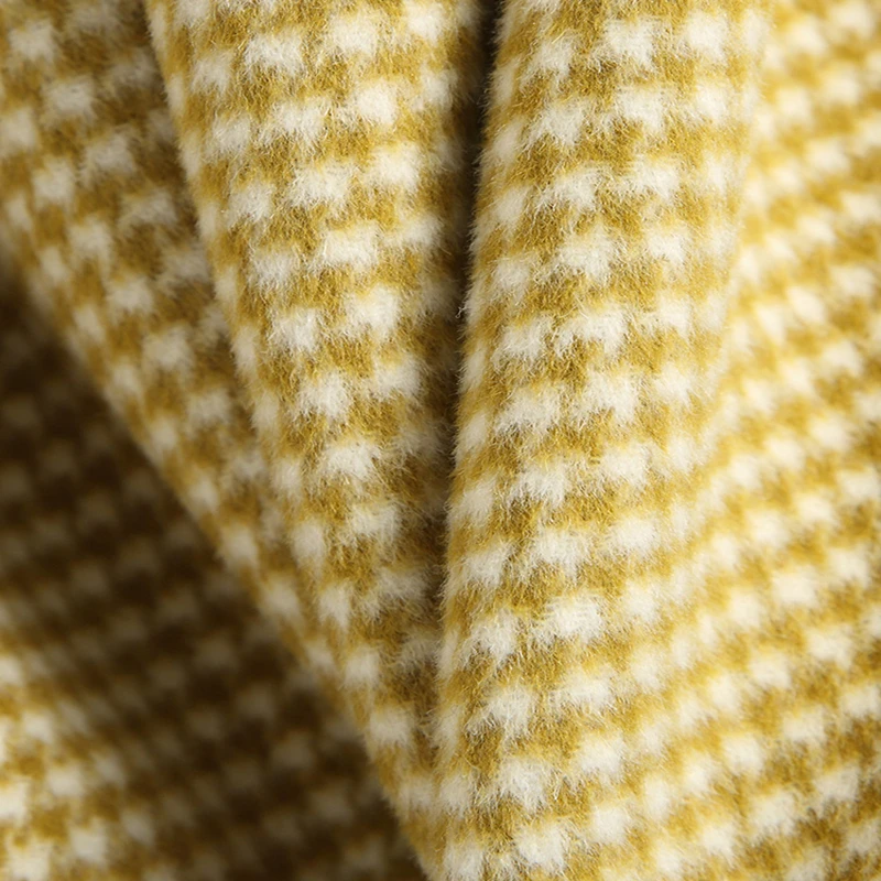 Клетчатое шерстяное пальто для женщин 2020 короткая осенне-весенняя куртка Модные