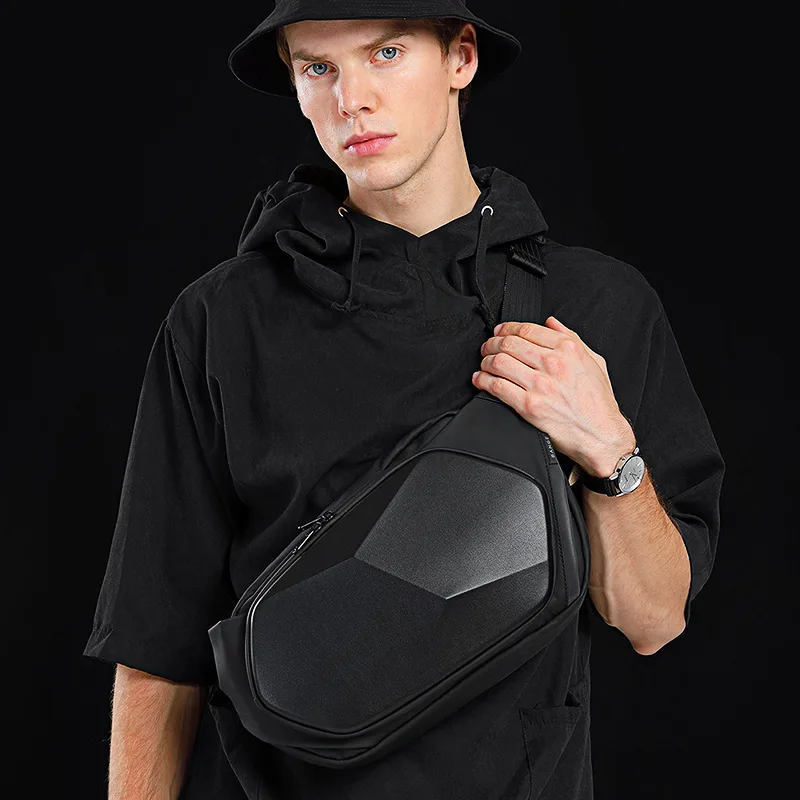 

Travel Chest Men Messengers Bag Waterproof Chest Pack Crossbody Waist Bag Male Unisex Siling Diamond Shape Hard Locomotive Style