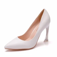 shoes woman pumps wedding party banquet pu slip on 9 5cm thin high heels pointed toe zapatos de mujer heels women size 35 42