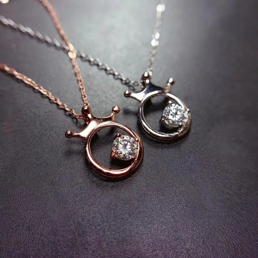 MeiBaPJ 5 мм D обезболивающий Муассанит модное ожерелье с подвеской в виде короны для