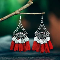 2021 womens ethnic tassel indian jhumka earrings boho gypsy coin alloy earing kolczyki boucles femme earrings wholesale