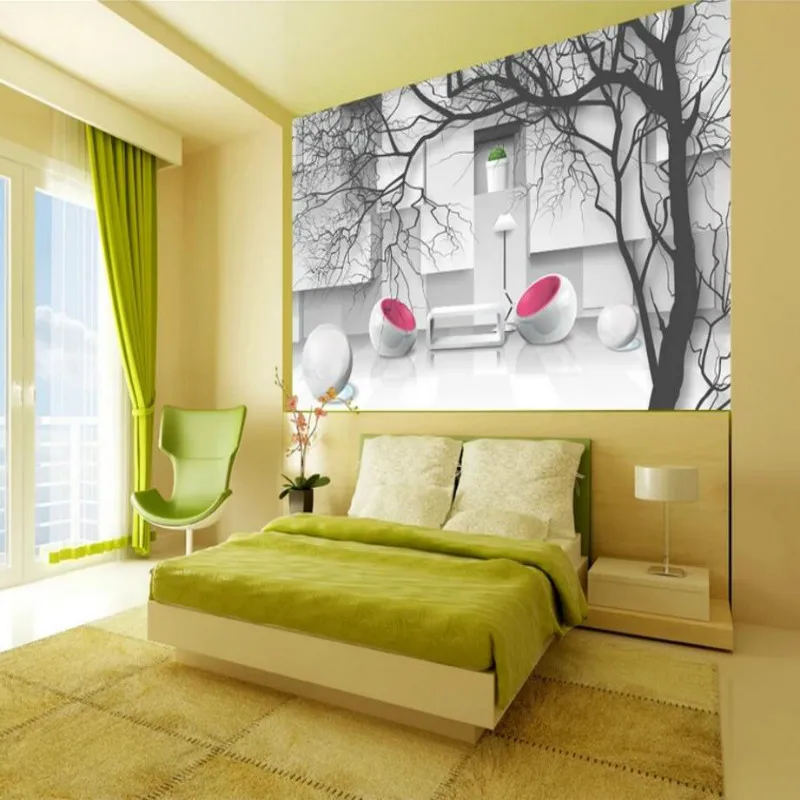 Пользовательские Черно белые 3D обои с геометрическим фоном для гостиной