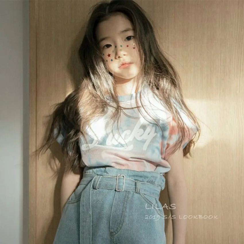 Футболка для девочек 2020 г. Летняя приталенная рубашка корейский дикий галстук с