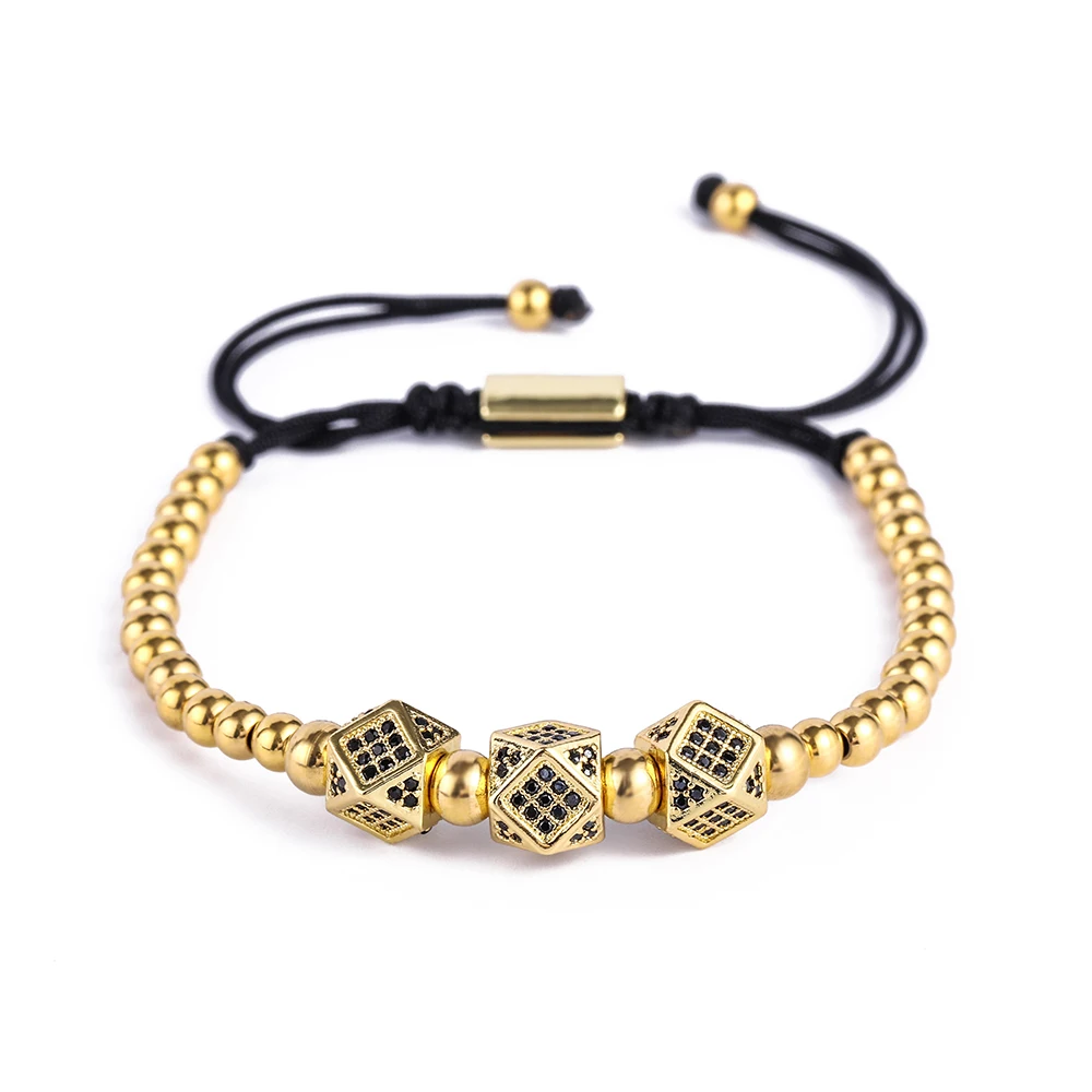 3 шт./компл. в стиле хип-хоп Браслеты с короной кубический микро паве ЧР шар Шарм