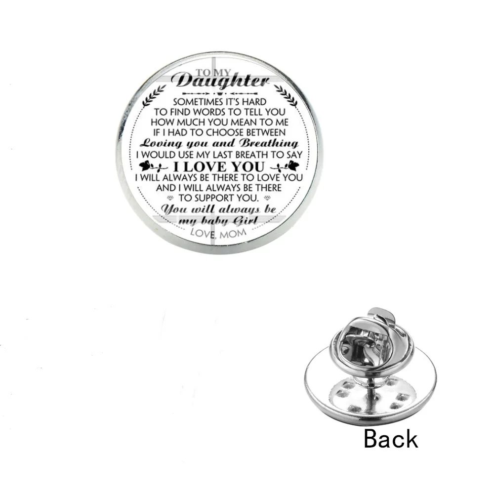 SIAN To My Loved Daughter Brooch You Are Child A Letter from Dad and Mom Crystal Time Gem Stainless Steel Pins Badge for Kids | Украшения и