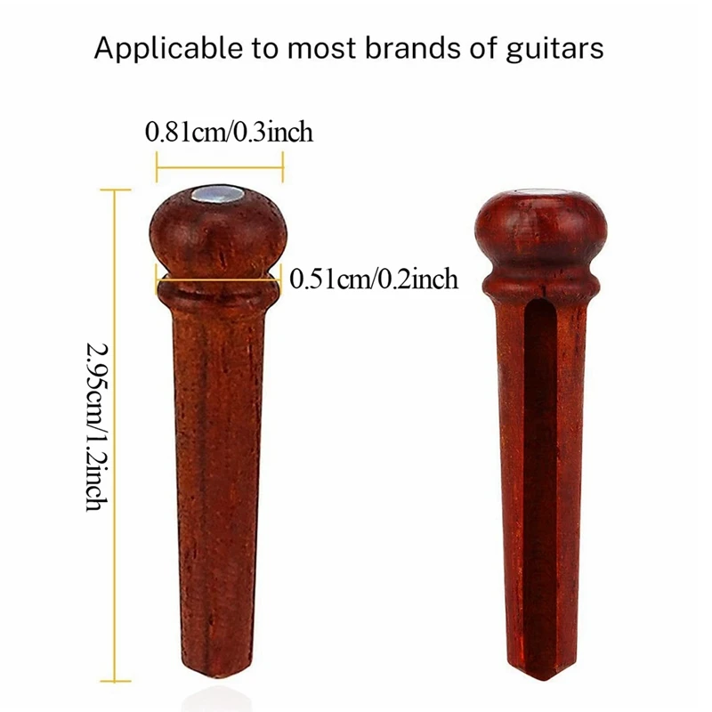 

Guitar Bridge Pins 6PCS Acoustic Guitar Cattle Bone Bridge Pins Inlaid, Acoustic Guitar DIY Replacement Parts