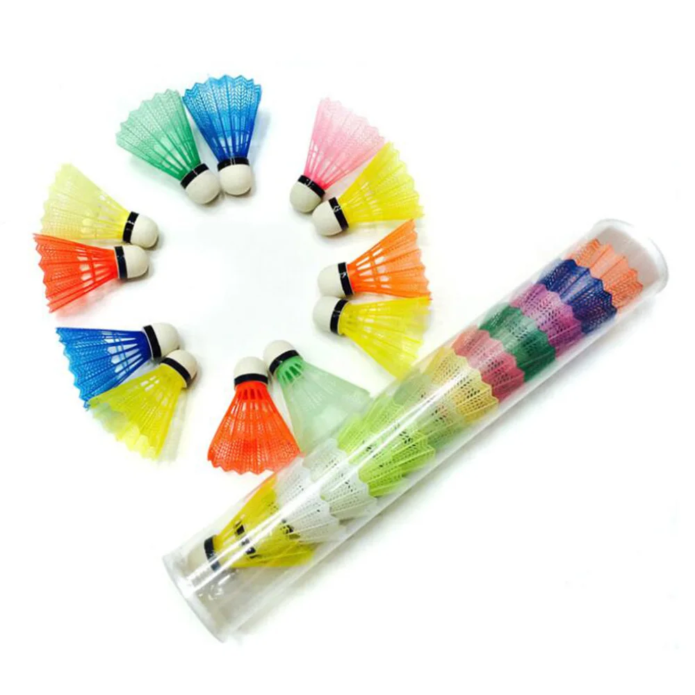 12 шт./компл. разноцветные шарики для бадминтона портативные перьевые воланы