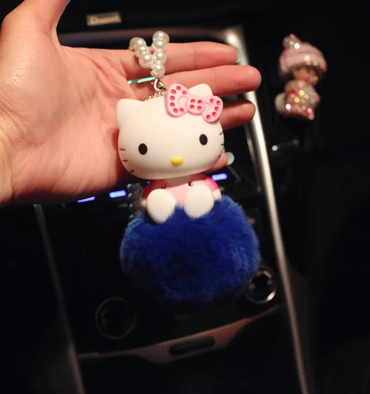 Monroe Hello kitty аниме брелок кулон висячий мультфильм автомобиль дисплей сумки на плечо для женщин помпон мех Висячие куклы - Цвет: Monroe