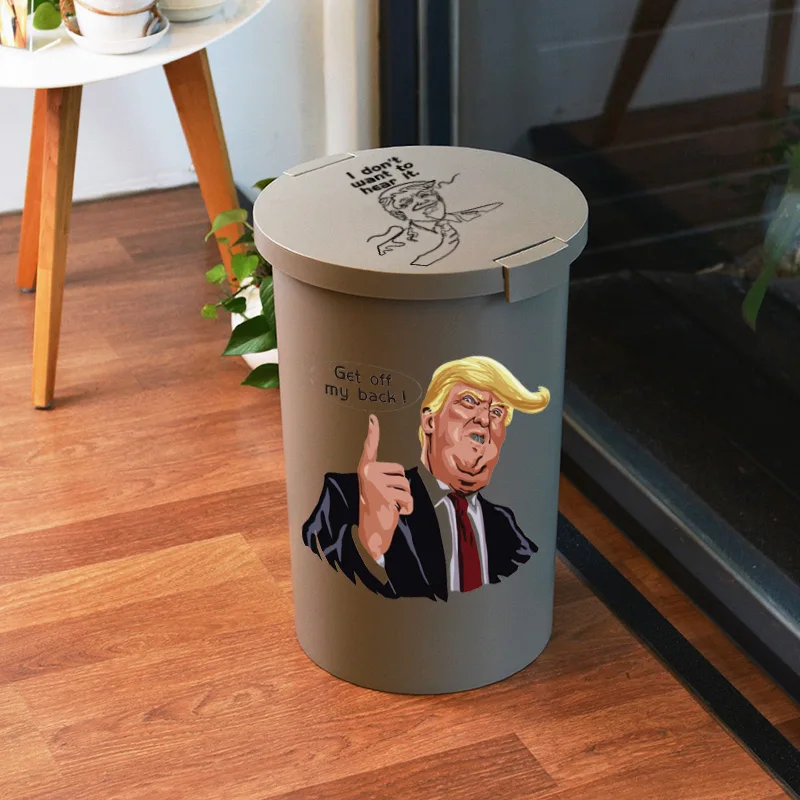 Съемные Наклейки на унитаз с юмористическим мультяшным изображением Трампа