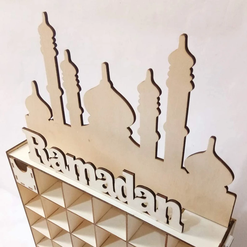 

Wooden Eid Ramadan Mubarak Advent Calendar Muslim Islamic Eid Decorationss Ornament Party Supplies