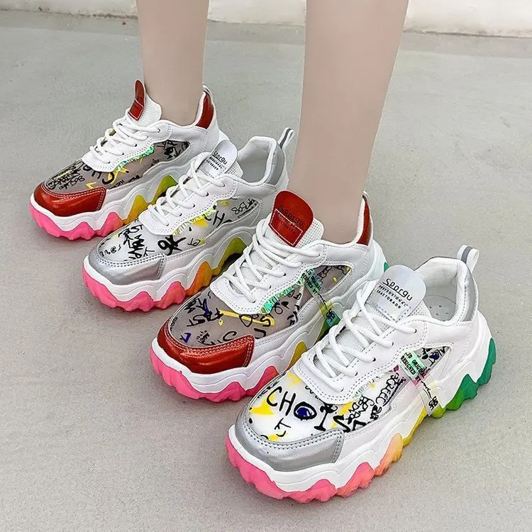 

Women's shoes summer New fashion mesh breathable platform sneakers woman vulcanize shoes women flats Women's sports shoes