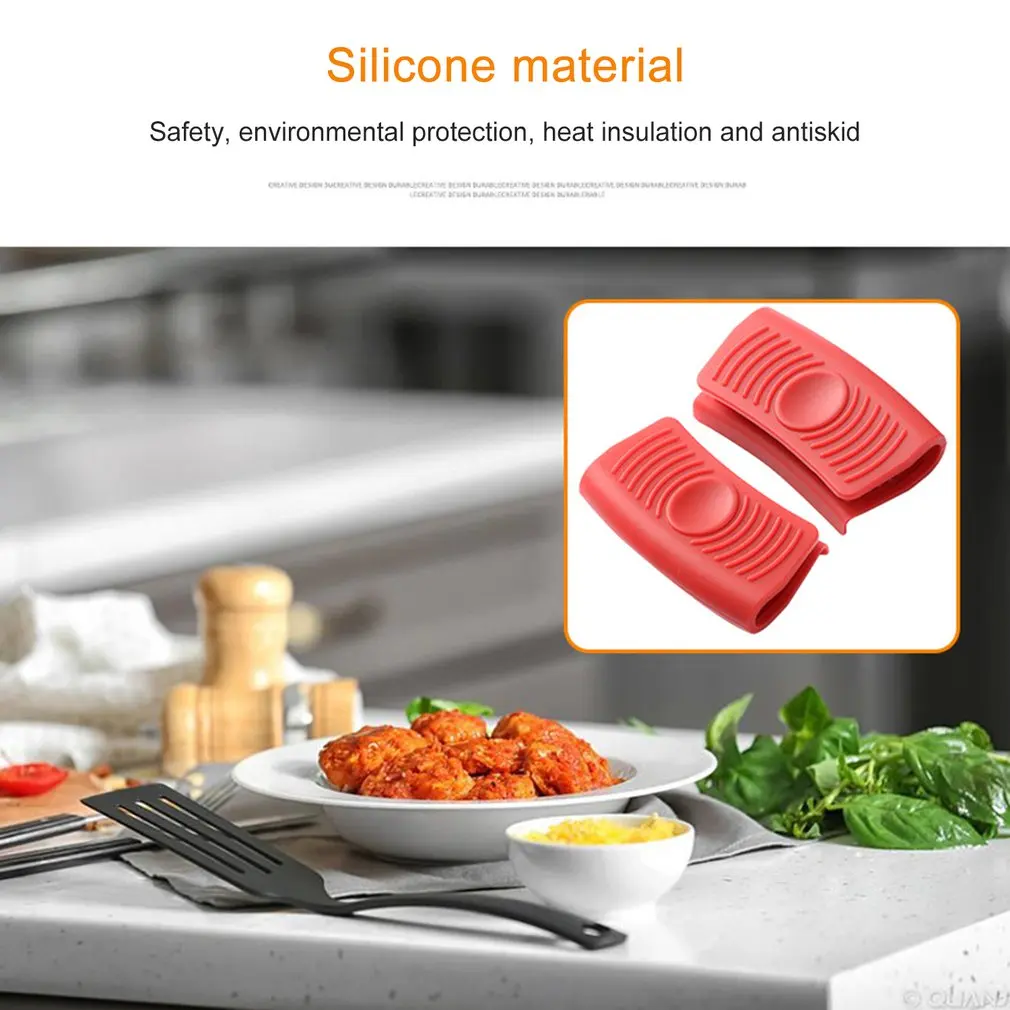 

5pcs Kitchen Silicone Heat Insulation Pot Handle Removable Auxiliary Bracket Non-slip Durable Handle Save Space