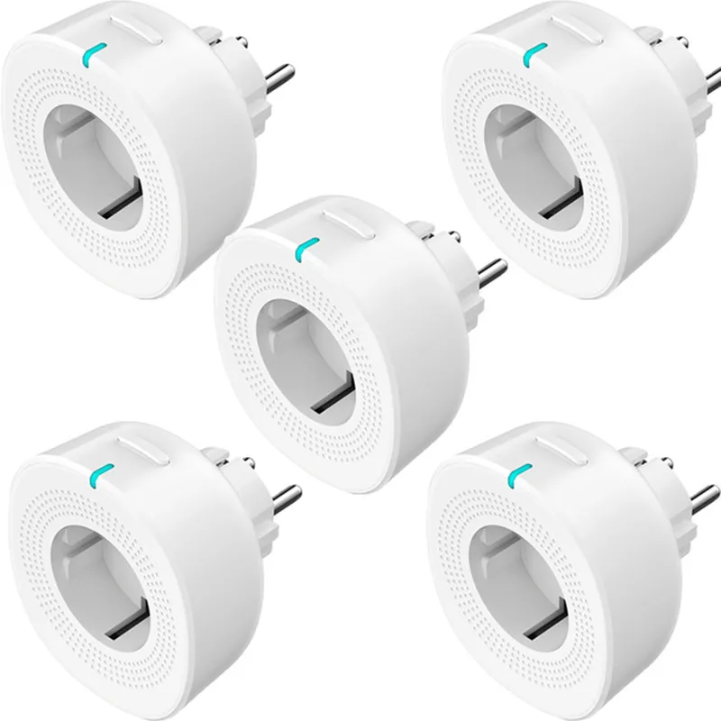 

5Pcs Tuya Smart WiFi Socket EU Plug Double USB Port APP Remote Control Smart Plug Support For Alexa Google Home Dropshipping Hot