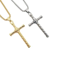 316l stainless steel joints cross pendant necklace religion tied cross fashion jewelry necklace men women gift