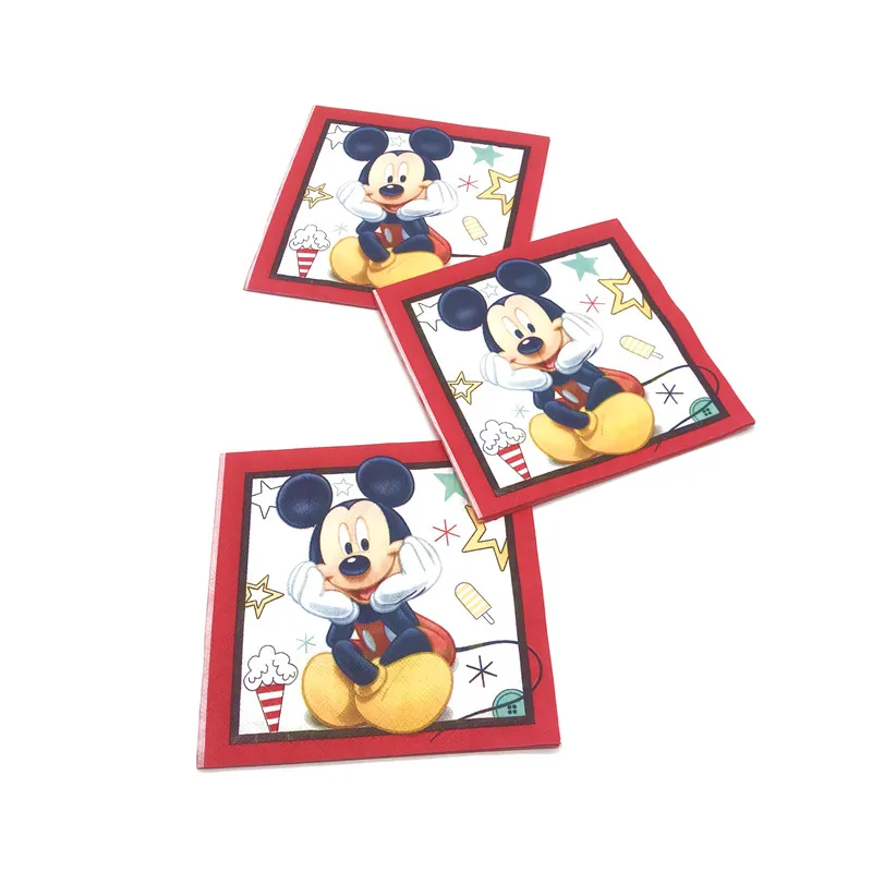

80Pcs/50Pcs Red Mickey Mouse Disposable Tableware Sets Cup Plate Napkin Gift Bag Baby Shower Kids Birthday Decorations Supplies