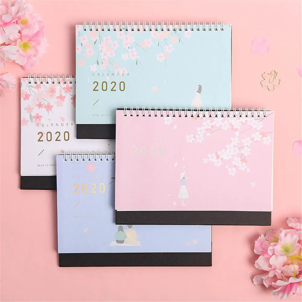 2020 Настольный календарь настольная подставка Sakura Love среднего размера работает с