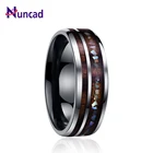 Nuncad классические мужские кольца шириной 8 мм шпон ручной работы инкрустация сломанная оболочка карбид вольфрама кольцо для подарка мужа Прямая поставка t098r