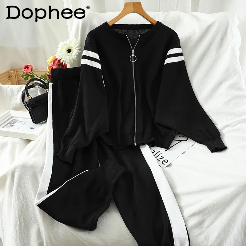 

Женский спортивный костюм, Трикотажный костюм из двух предметов в Корейском стиле