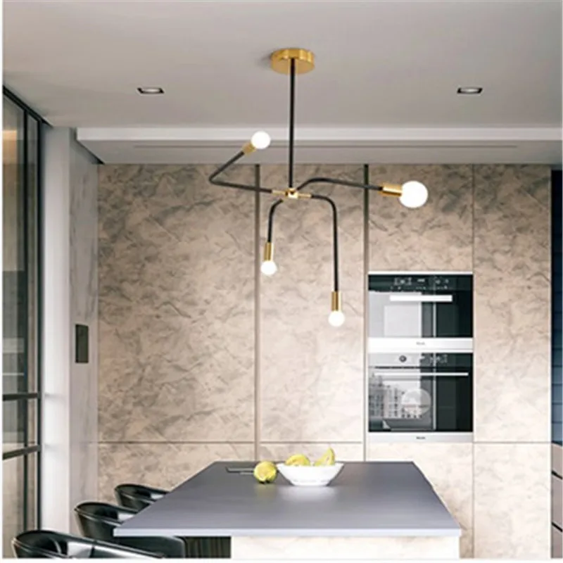 Kopen Nordic Minimalistische Restaurant Kroonluchter Decoratie Opknoping Lamp Armaturen Creatieve Geometrische Art Salon Eetkamer Bar Led-lampen