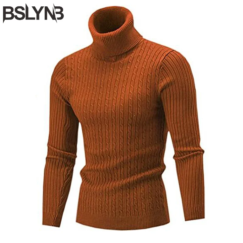 

Fashion Autumn Winter Men's Turtleneck Sweater Mens Highneck Warm Knitted Sweater Keep Warm Pullover Men Jumper
