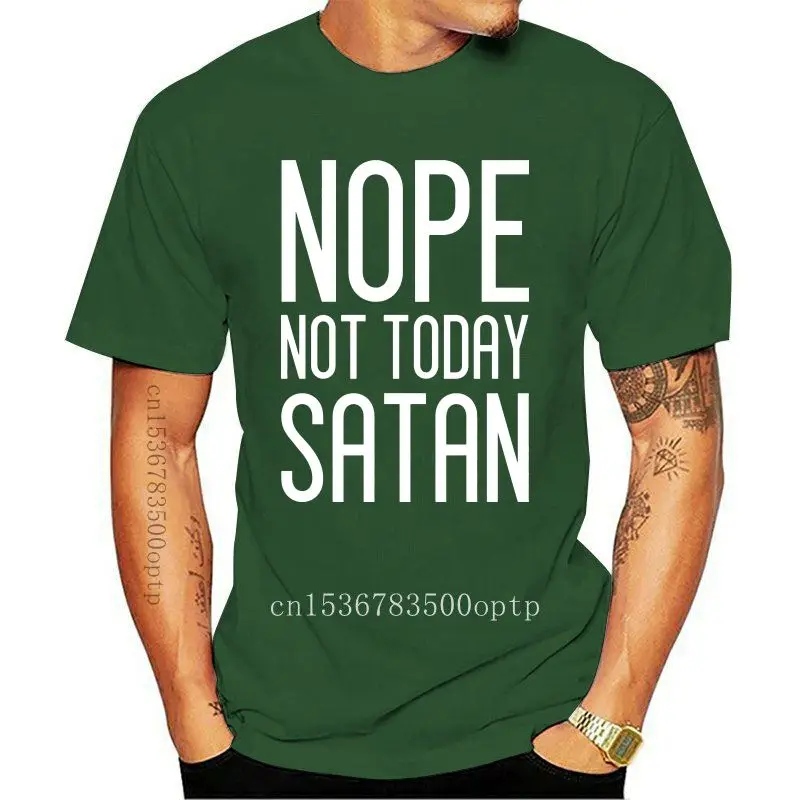 

Дизайнерская футболка с надписью NOPE NOT TODAY сатана, забавная Мужская футболка с надписью, мужские футболки, одежда в стиле хип-хоп для команды,...
