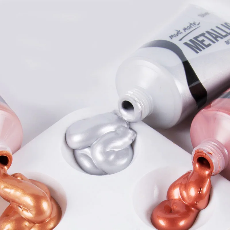 50 мл металлическая цветная акриловая краска для текстильного рисования стены