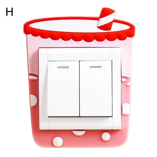 H Новинка 8,5x8,5 см Силиконовая светящаяся в темноте наклейка на стену, Защитная крышка для выключателя, украшение для дома - Цвет: H